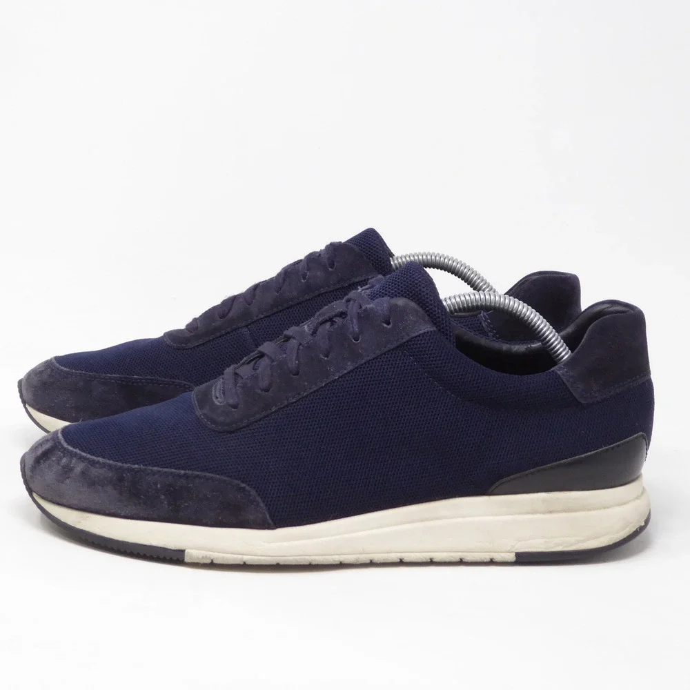 Vince Mens Lace Up Trainer Sneaker Navy Blue Suede Mesh Lace Up Size 10